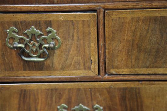 A mid 18th century walnut chest, W.3ft 2in.